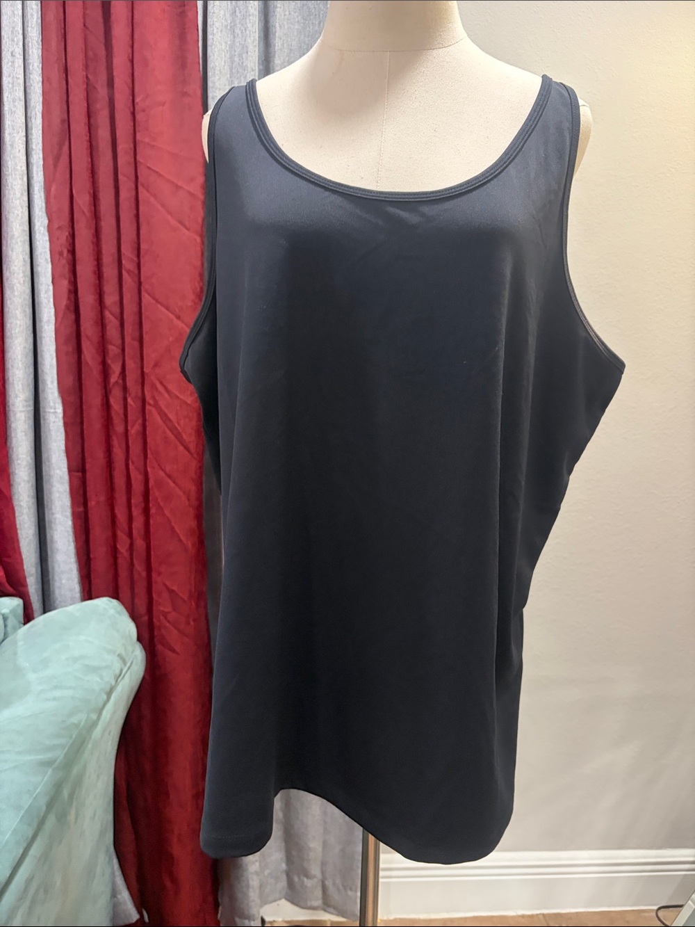 Maggie Barnes Black Scoop Neck Tank